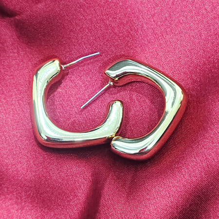 GOLDEN KOREAN HALF SQUARE CUT EARRING
