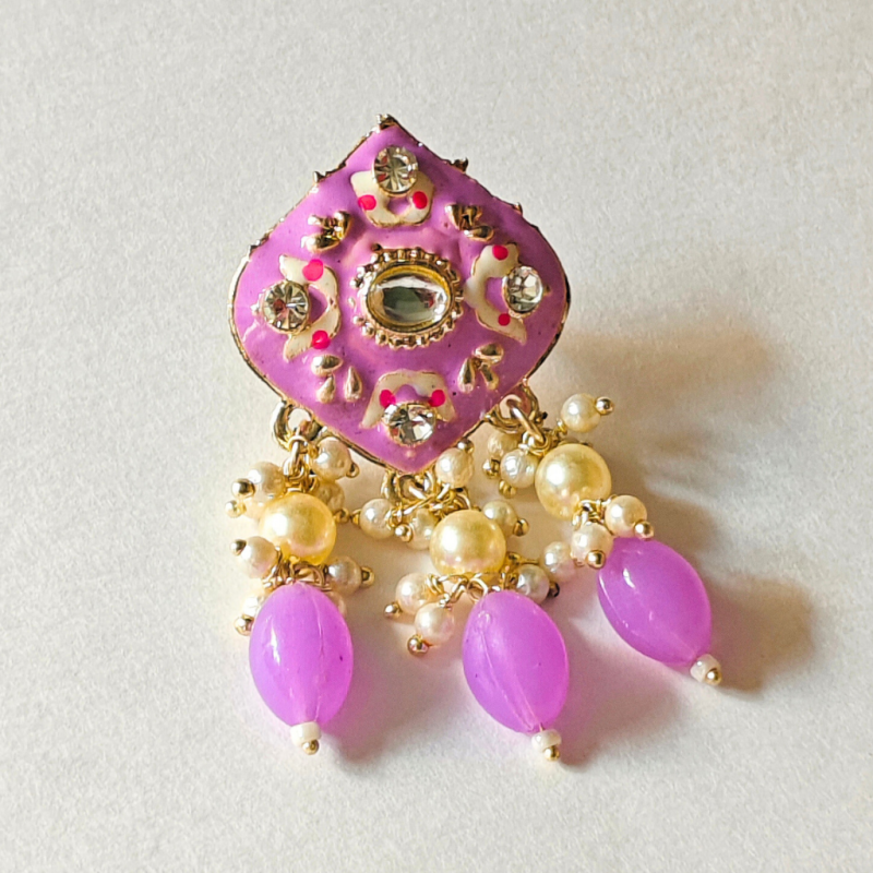 MINT POLISH DIAMOND SHAPED PURPLE EARRING