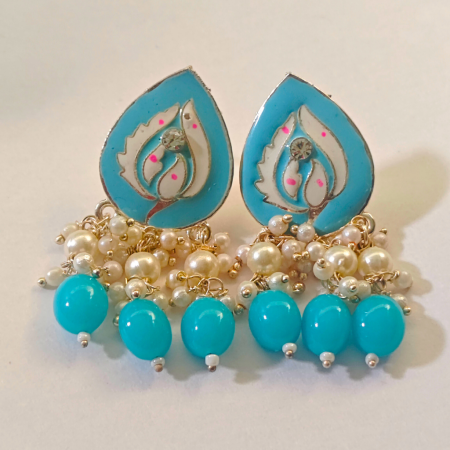 MINT POLISH TEAR DROP SHAPED BLUE EARRING