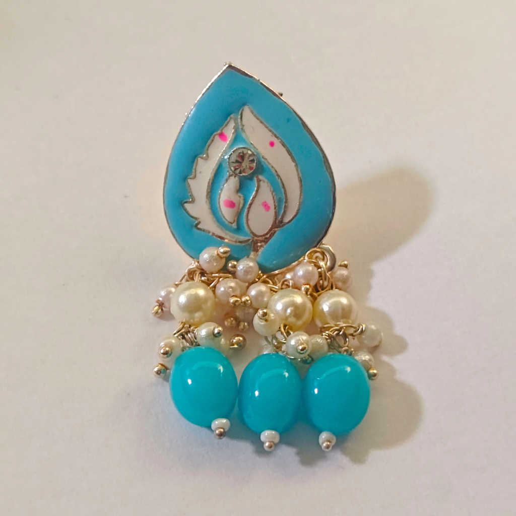 MINT POLISH TEAR DROP SHAPED BLUE EARRING