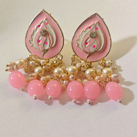 MINT POLISH TEAR DROP SHAPED PINK EARRING