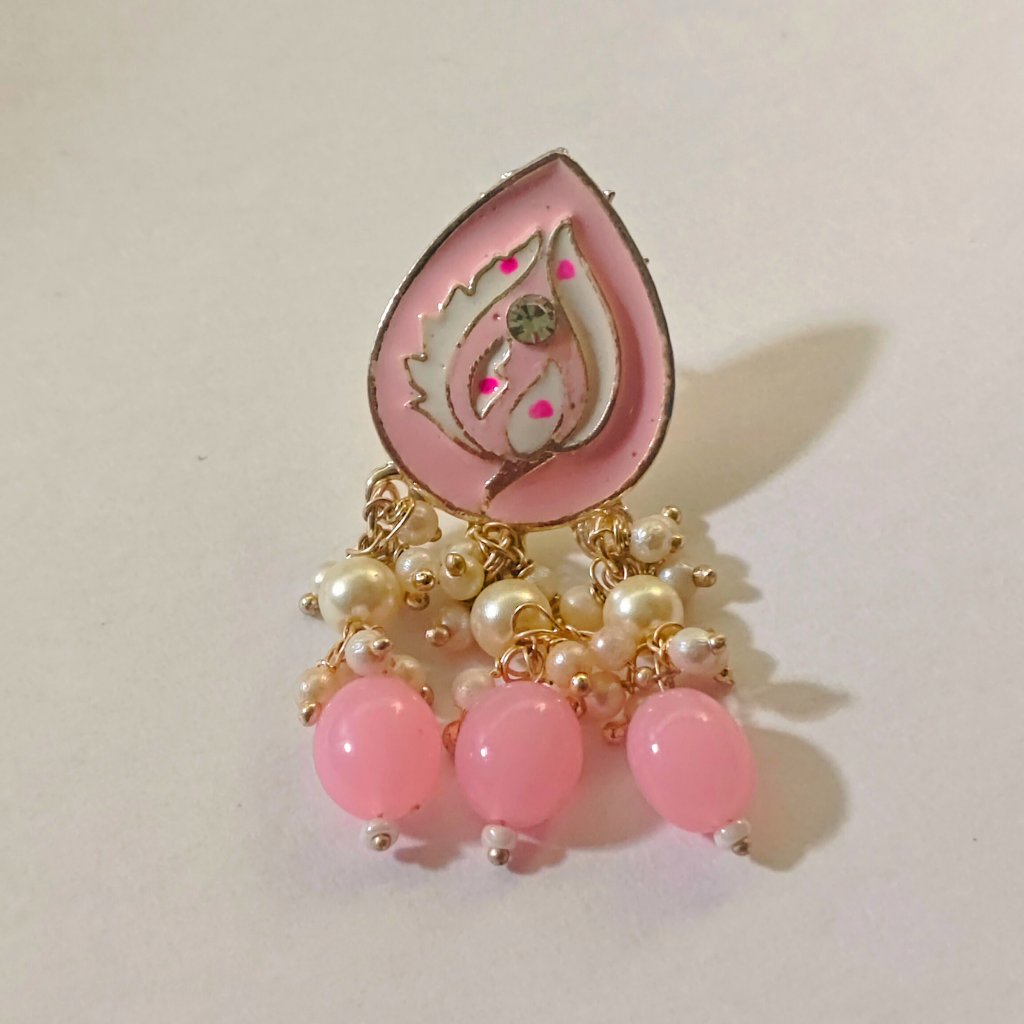 MINT POLISH TEAR DROP SHAPED PINK EARRING