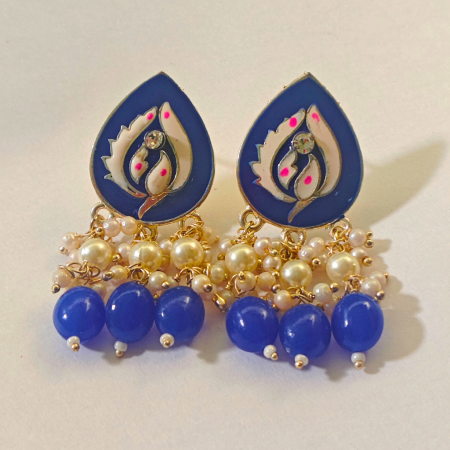 MINT POLISH TEAR DROP SHAPED BLUE EARRING