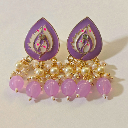 MINT POLISH TEAR DROP SHAPED PURPLE EARRING