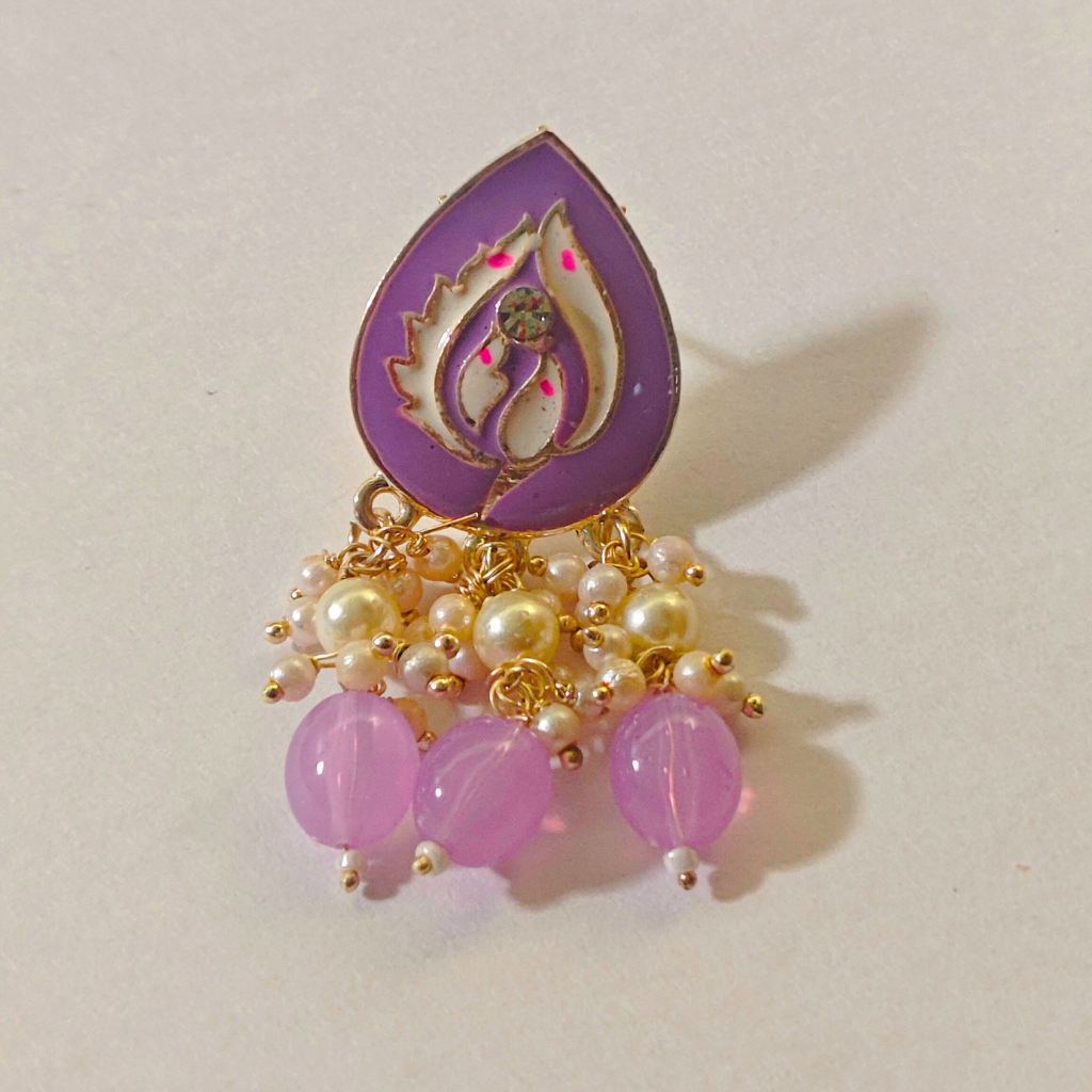 MINT POLISH TEAR DROP SHAPED PURPLE EARRING