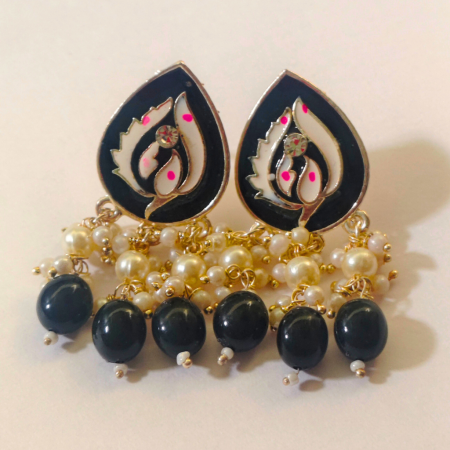 MINT POLISH TEAR DROP SHAPED BLACK EARRING