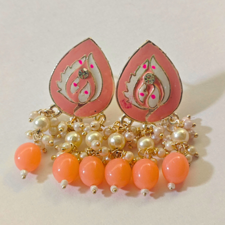 MINT POLISH TEAR DROP SHAPED PEACH EARRING