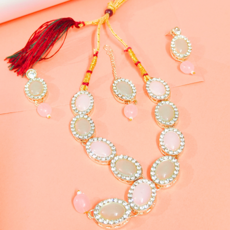 RADIANT PINK GREEN CHOKER SET