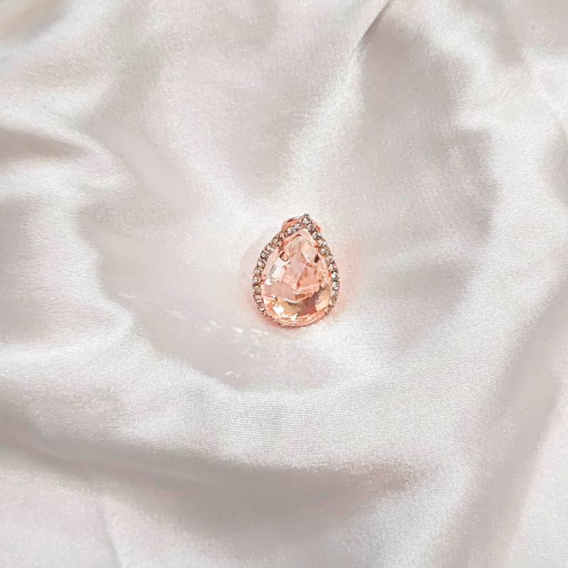 CUBIC ZIRCONIA EARRING -OVAL BROWN - Image 3