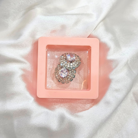 CUBIC ZIRCONIA EARRING -ROUNDED SMALL WHITE