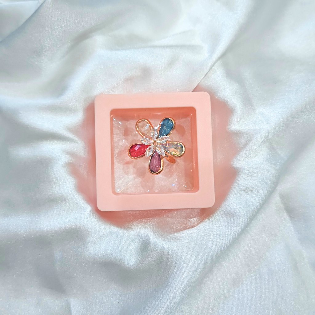 CUBIC ZIRCONIA MULTICOLOR RING