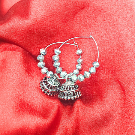 OXIDISED SILVER JHUMKI