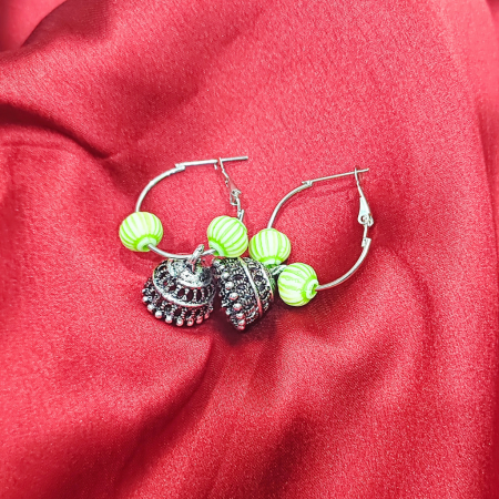 OXIDISED YELLOW JHUMKI