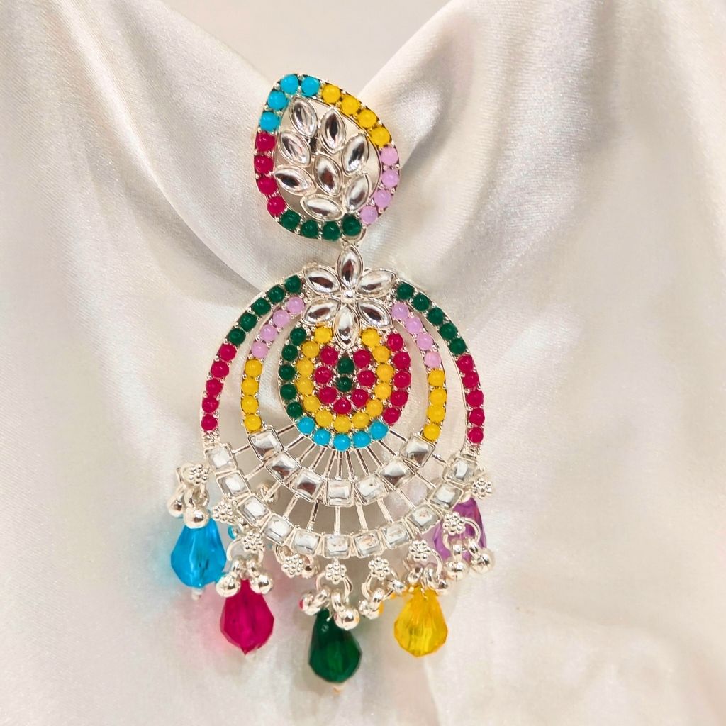 MULTI COLOR BIG ROUND EARRING - Image 2