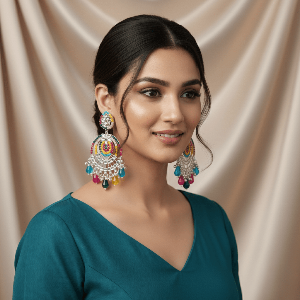 MULTI COLOR BIG ROUND EARRING