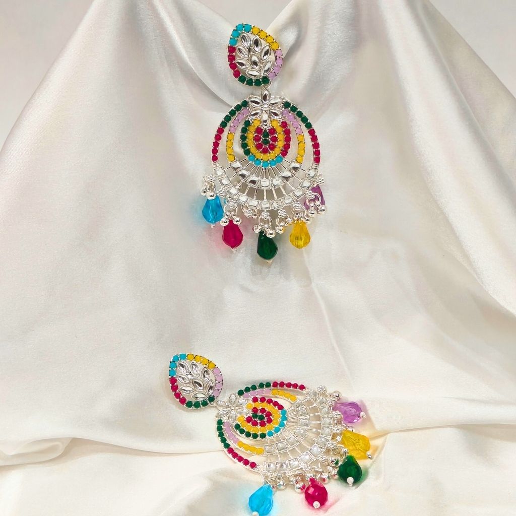 MULTI COLOR BIG ROUND EARRING - Image 3