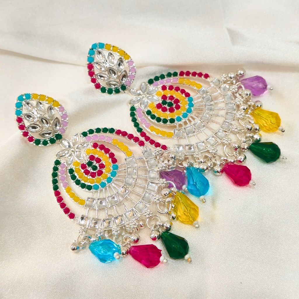 MULTI COLOR BIG ROUND EARRING - Image 4