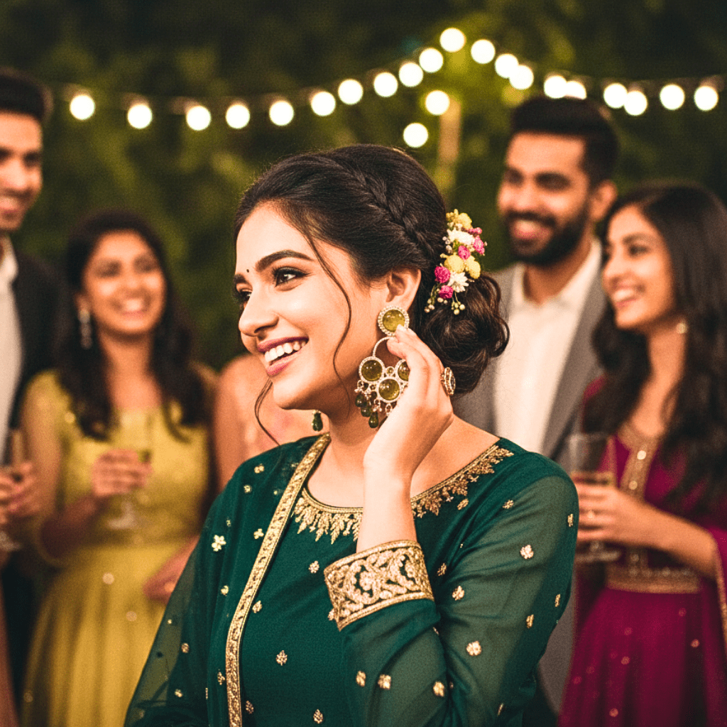 MULTI ROUND MEHANDI EARRING