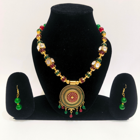 MULTI COLOR ROUND NECKLACE SET