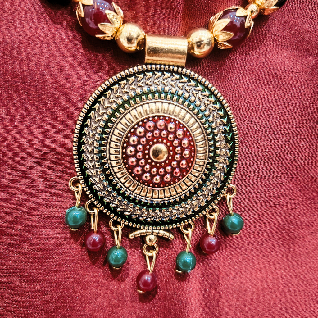 MULTI COLOR ROUND NECKLACE SET - Image 2