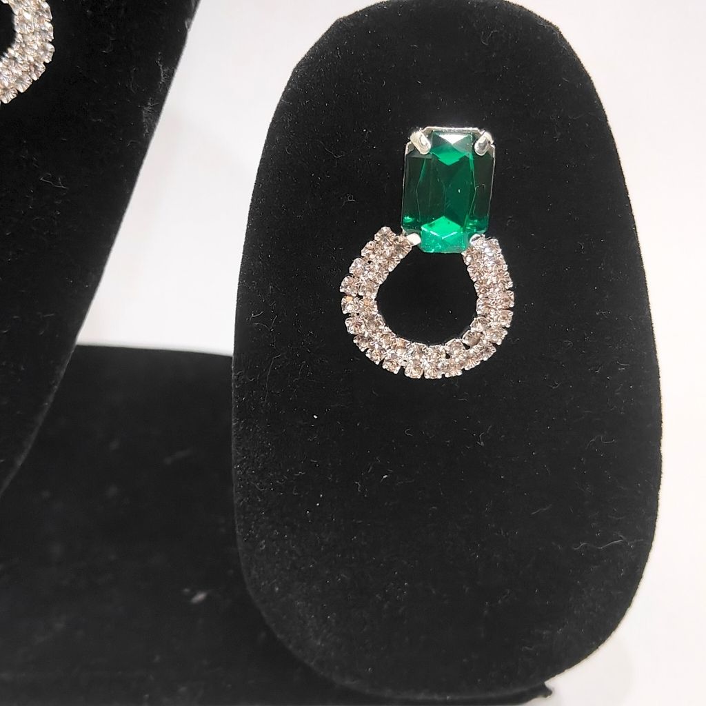 RECTANGLE DARK GREEN NECKLACE SET - Image 5