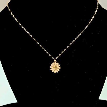 GOLDEN MILKY WHITE FLOWER STAINLESS STEEL