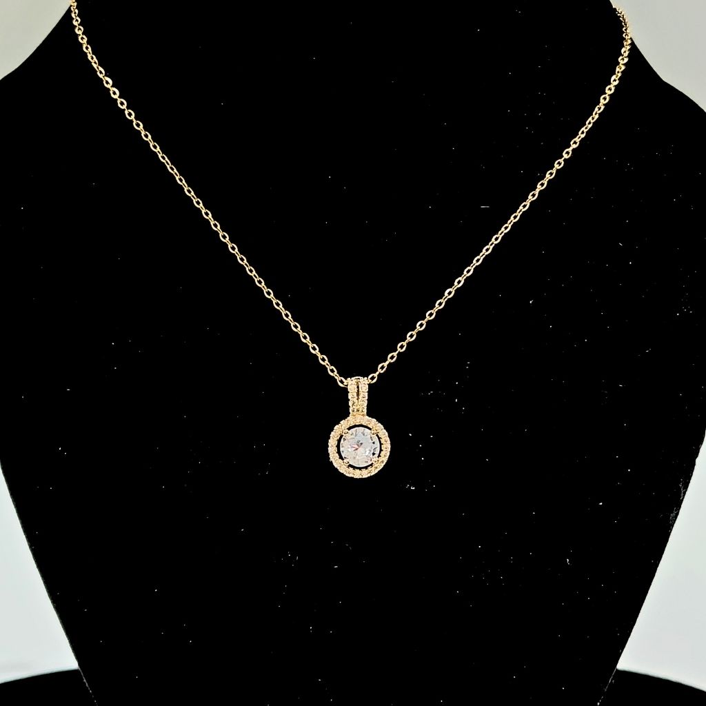 TRANSPARENT GOLDEN SMALL ROUND STAINLESS STEEL