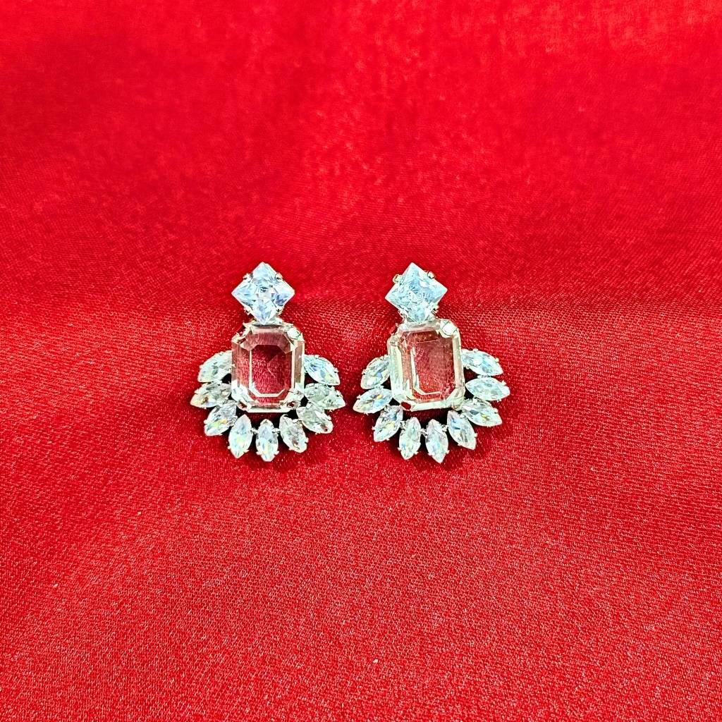 SEMI CIRCULAR RECTANGULAR ZARKAN EARRING