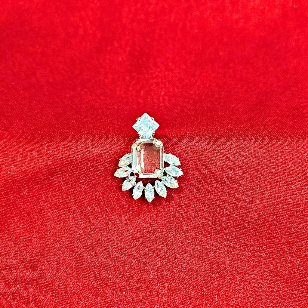 SEMI CIRCULAR RECTANGULAR ZARKAN EARRING - Image 4