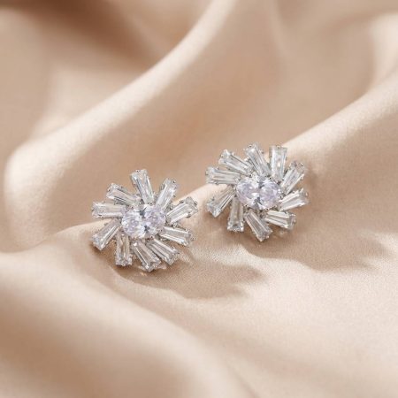 ROUND CUT ZARKAN SILVER EARRRING