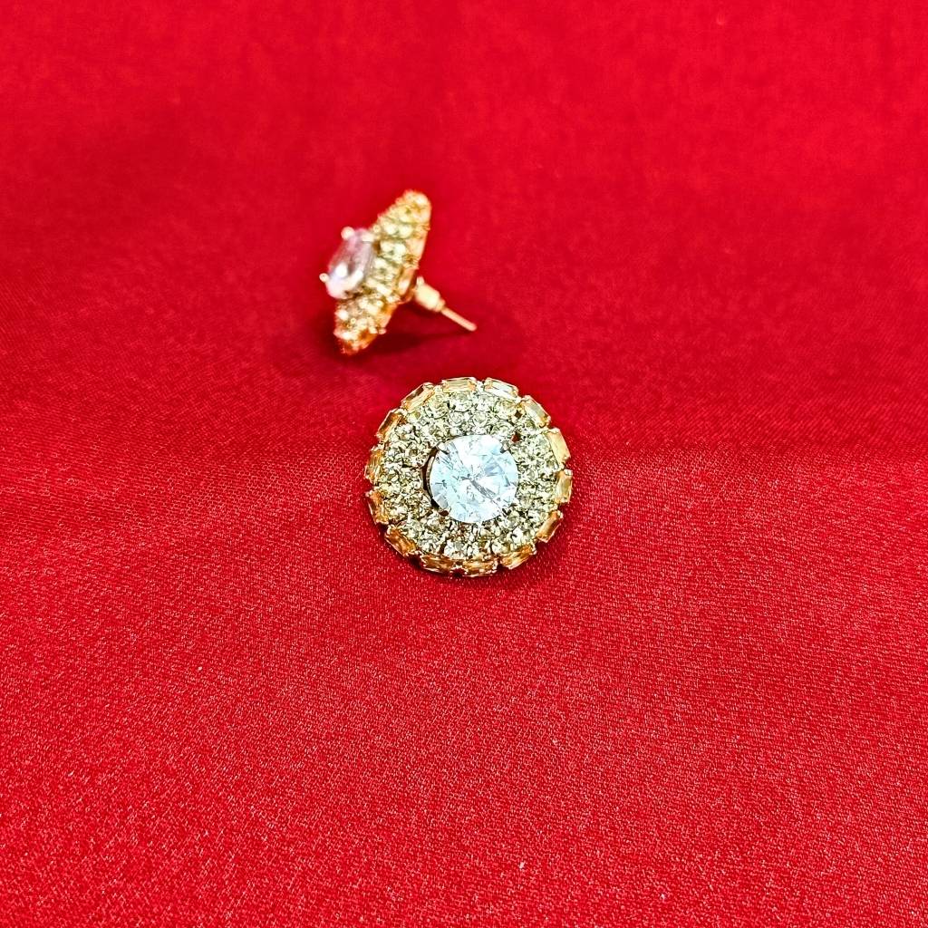 ROUND SHAPE ZARKAN WHITE EARRRING - Image 5