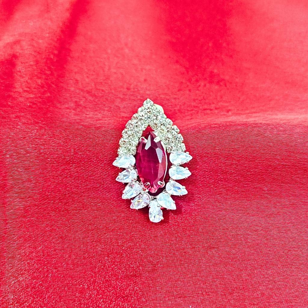 OVAL CUT ZARKAN SILVER PINK EARRING - Image 4