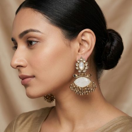 Kundan Jhumka Earrings with Ghungroo drops